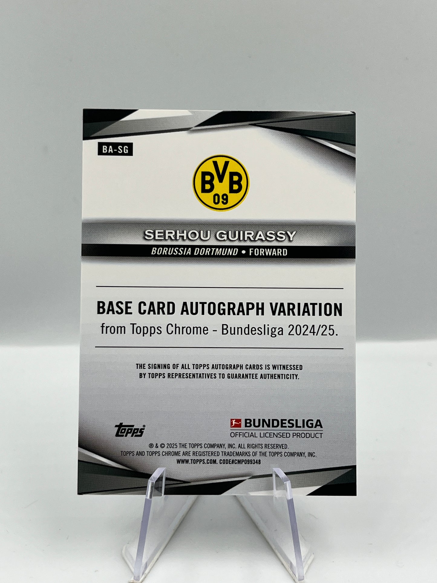 Topps Chrome BuLi 24/25 Serhou Guirassy BVB Dortmund Black Auto 02/10 #BA-SG