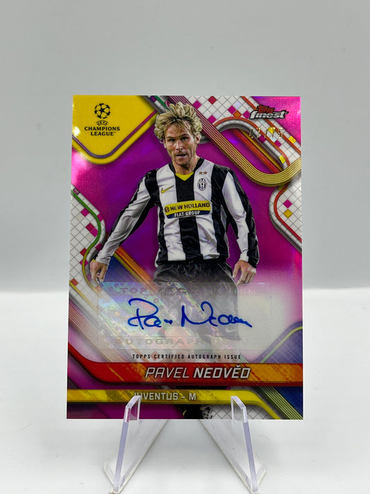 Topps Finest UCC 23/24 Pavel Nedved Juventus Magenta Autograph 47/75 #BA-PN