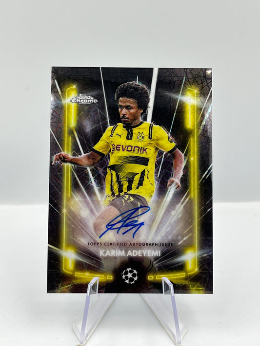 Topps Chrome UCC 24/25 Karim Adeyemi BVB Dortmund Black Lazer Autograph #BLA-KA
