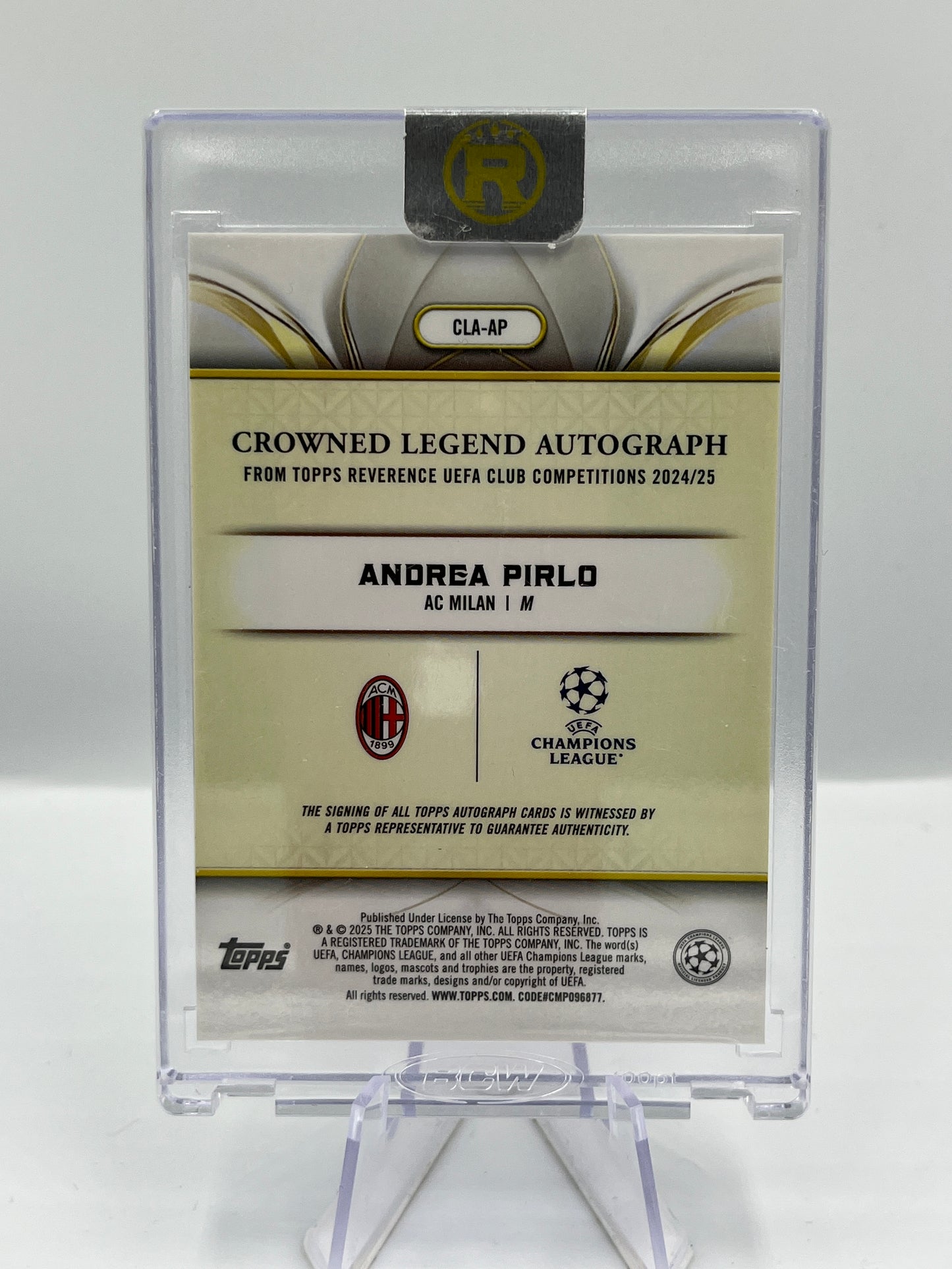 Topps Reverence UCC 24/25 Andrea Pirlo AC Milan Crowned Legend Autograph 15/75 #CLA-AP