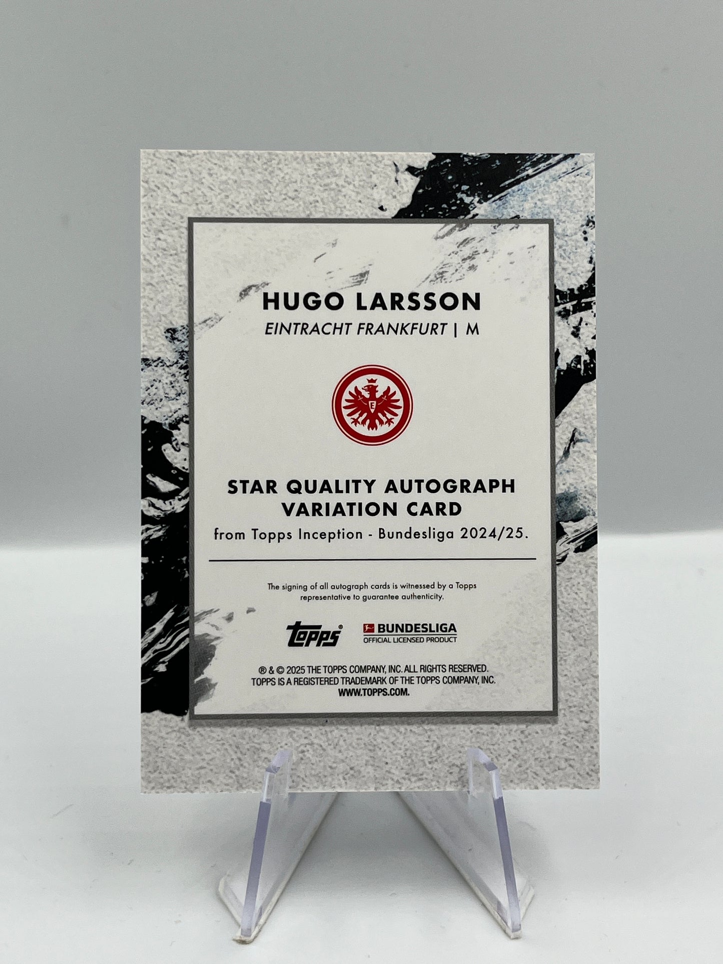 Topps Inception Bundesliga 24/25 Hugo Larsson Eintracht Frankfurt Autograph 3/5
