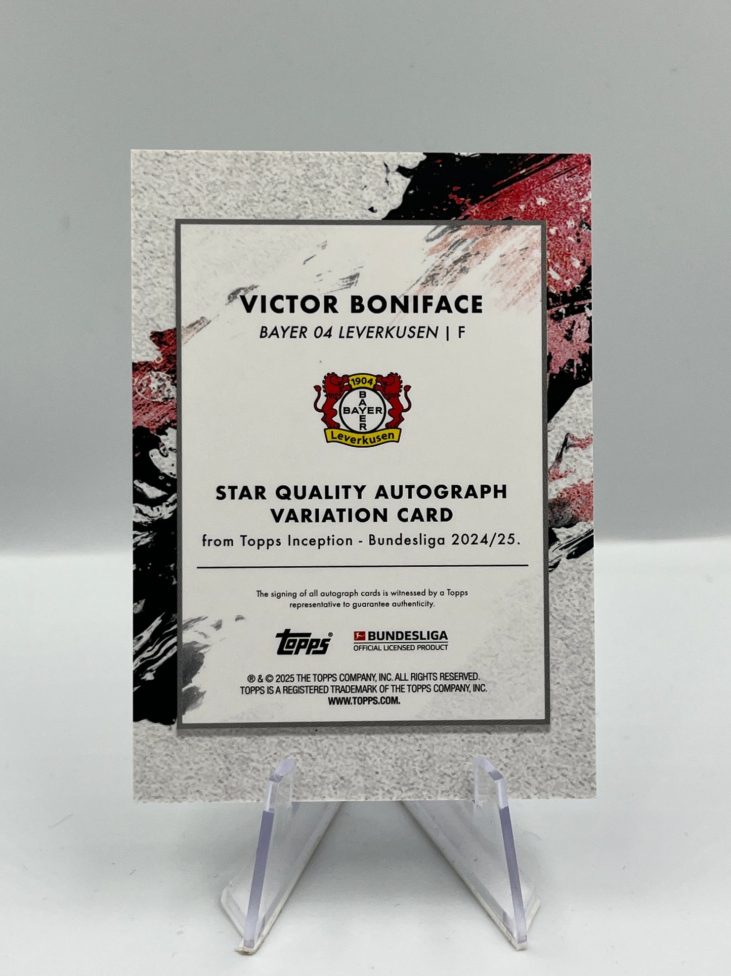 Topps Inception Bundesliga 24/25 Victor Boniface Bayer Leverkusen Autograph 43/75