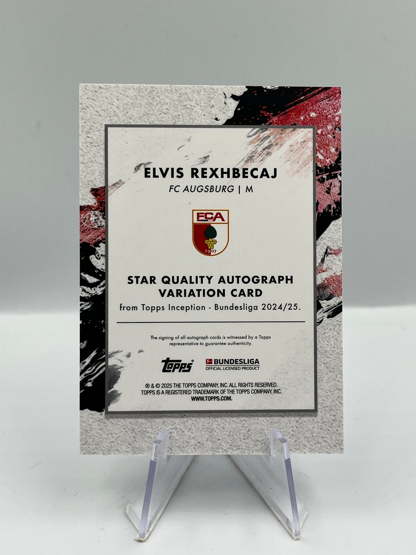 Topps Inception Bundesliga 24/25 Elvis Rexhbecaj FC Augsburg Autograph 11/75
