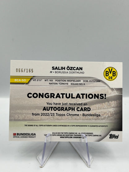 Topps Chrome BuLi 22/23 Salih Özcan BVB Dortmund Prism Auto RC 066/165 #BCA-SO