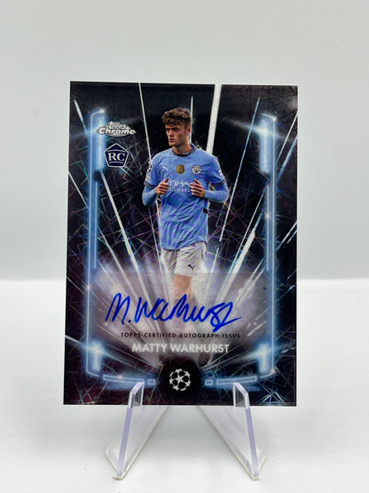 Topps Chrome UCC 24/25 Matty Warhurst City Black Lazer Autograph RC #BLA-MW