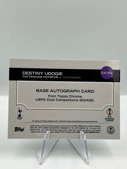 Topps Chrome UCC 24/25 Destiny Udogie Tottenham Green Lava Auto 97/99 #CA-DU