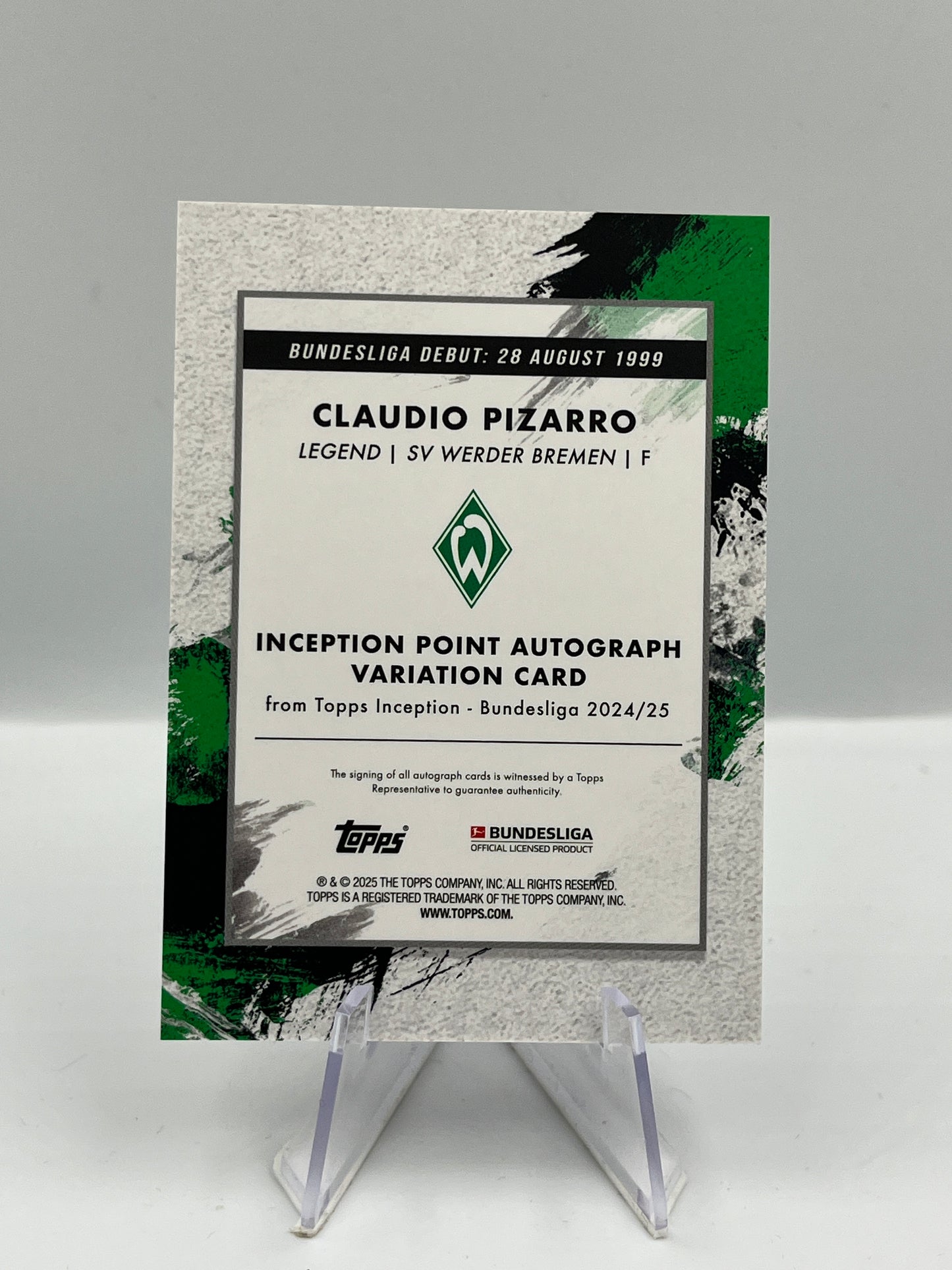 Topps Inception Bundesliga 24/25 Claudio Pizarro Werder Bremen Autograph 06/25