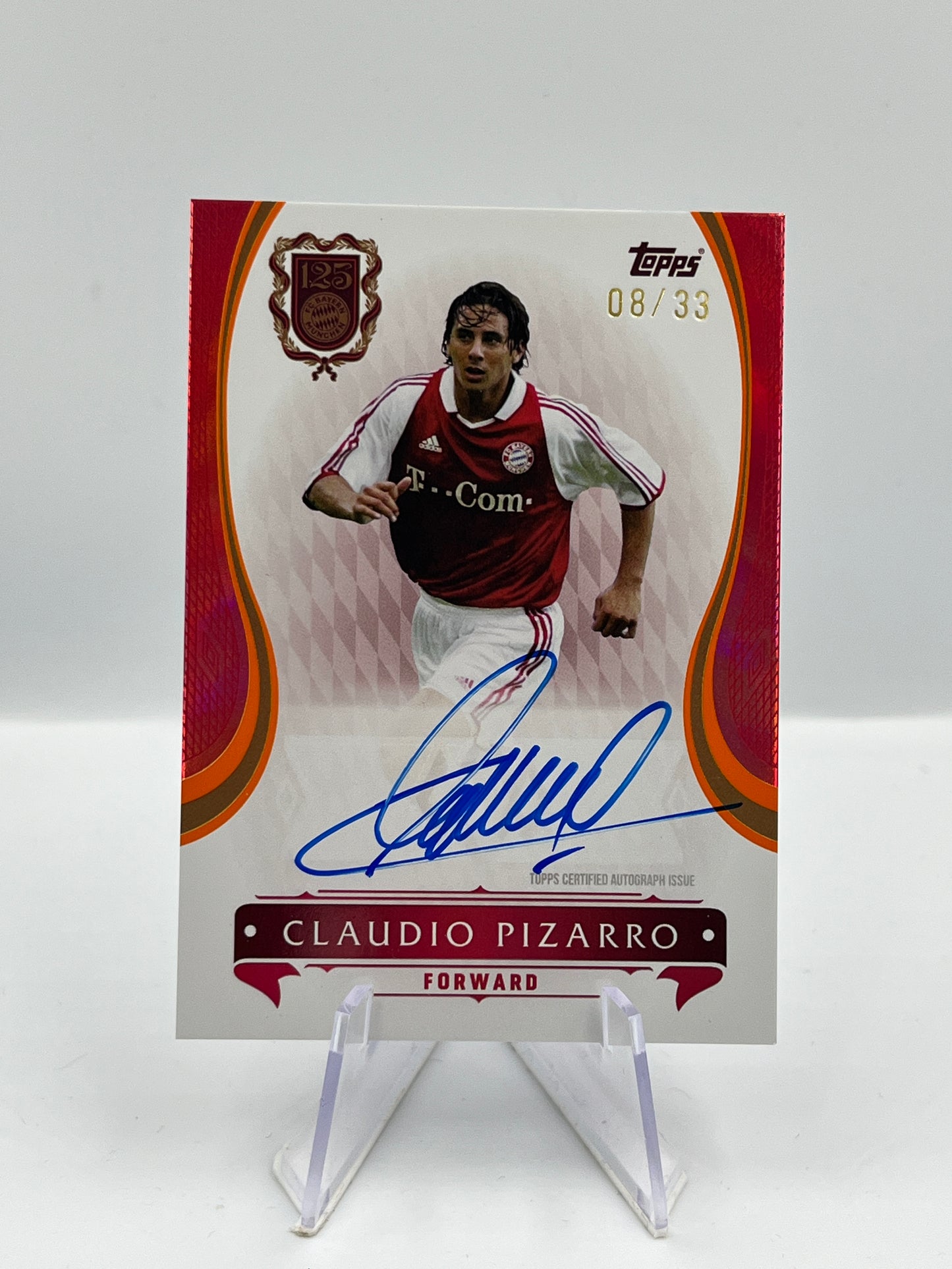 Topps 125 Jahre Bayern München Claudio Pizarro on Card Autograph 08/33 #LEA-CP