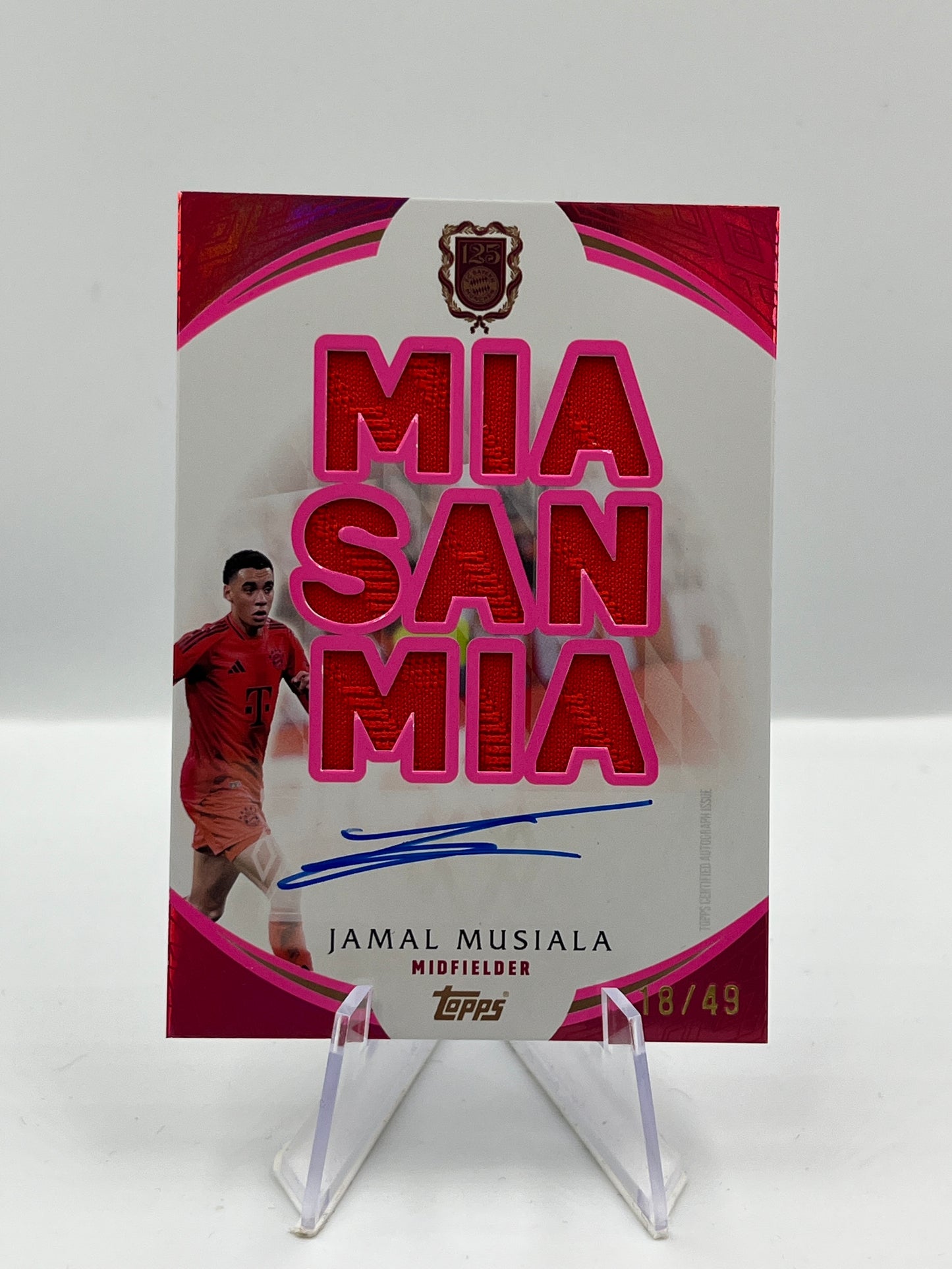 Topps 125 Jahre Bayern München Jamal Musiala on Card Auto Relic 18/49 #MAR-JM