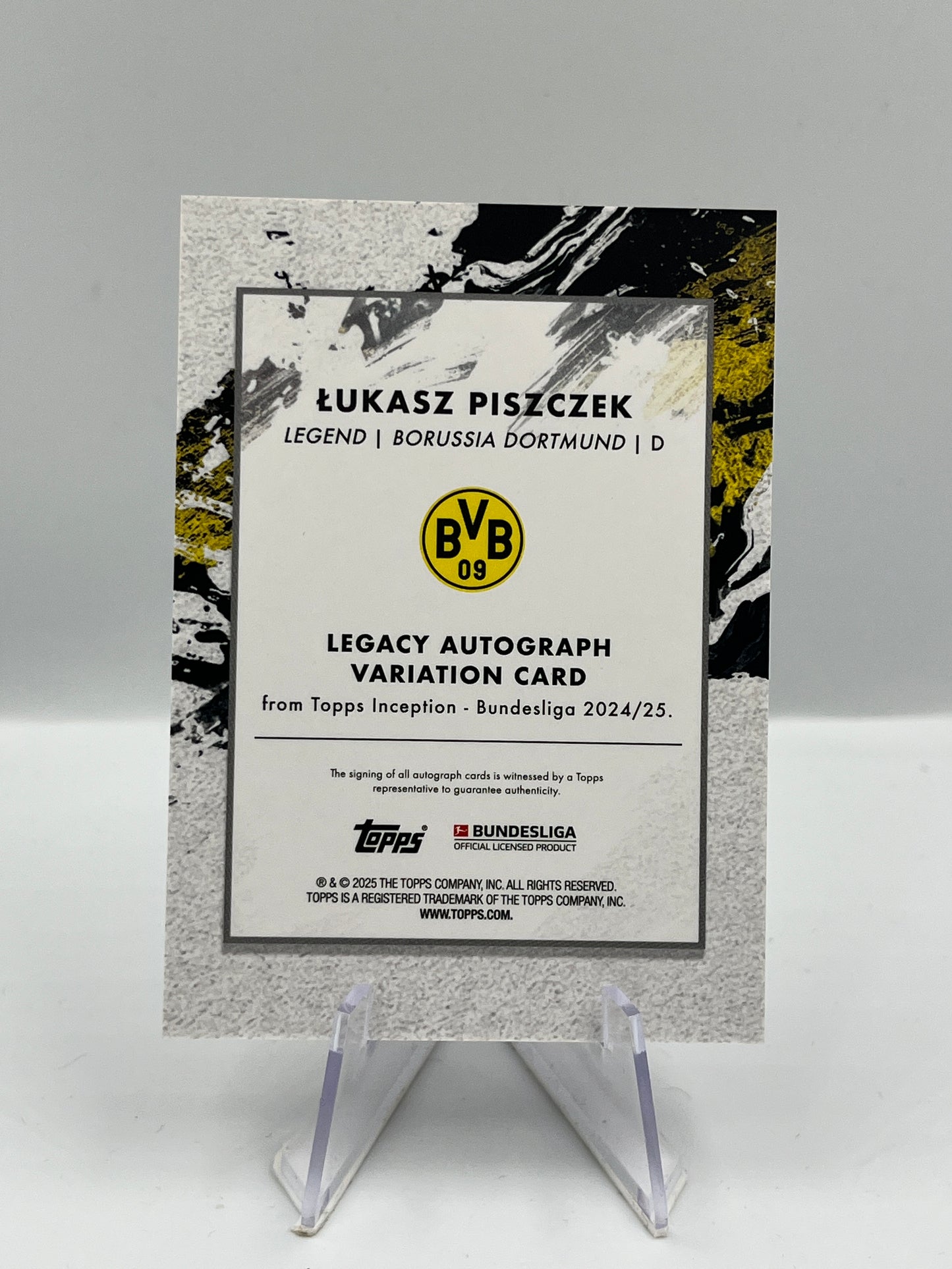 Topps Inception Bundesliga 24/25 Lukas Piszczek Borussia Dortmund Autograph 16/25