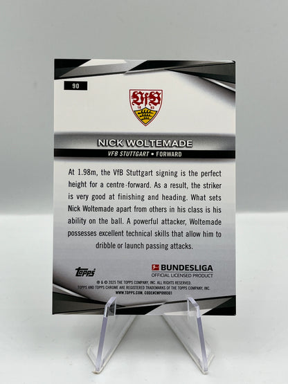 Topps Chrome BuLi 24/25 Nick Woltemade VFB Stuttgart Sapphire Gold 22/50 #90