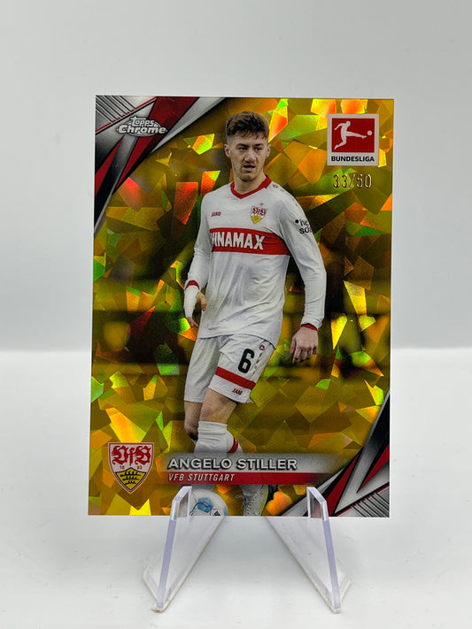 Topps Chrome BuLi 24/25 Angelo Stiller VFB Stuttgart Sapphire Gold 33/50 #91