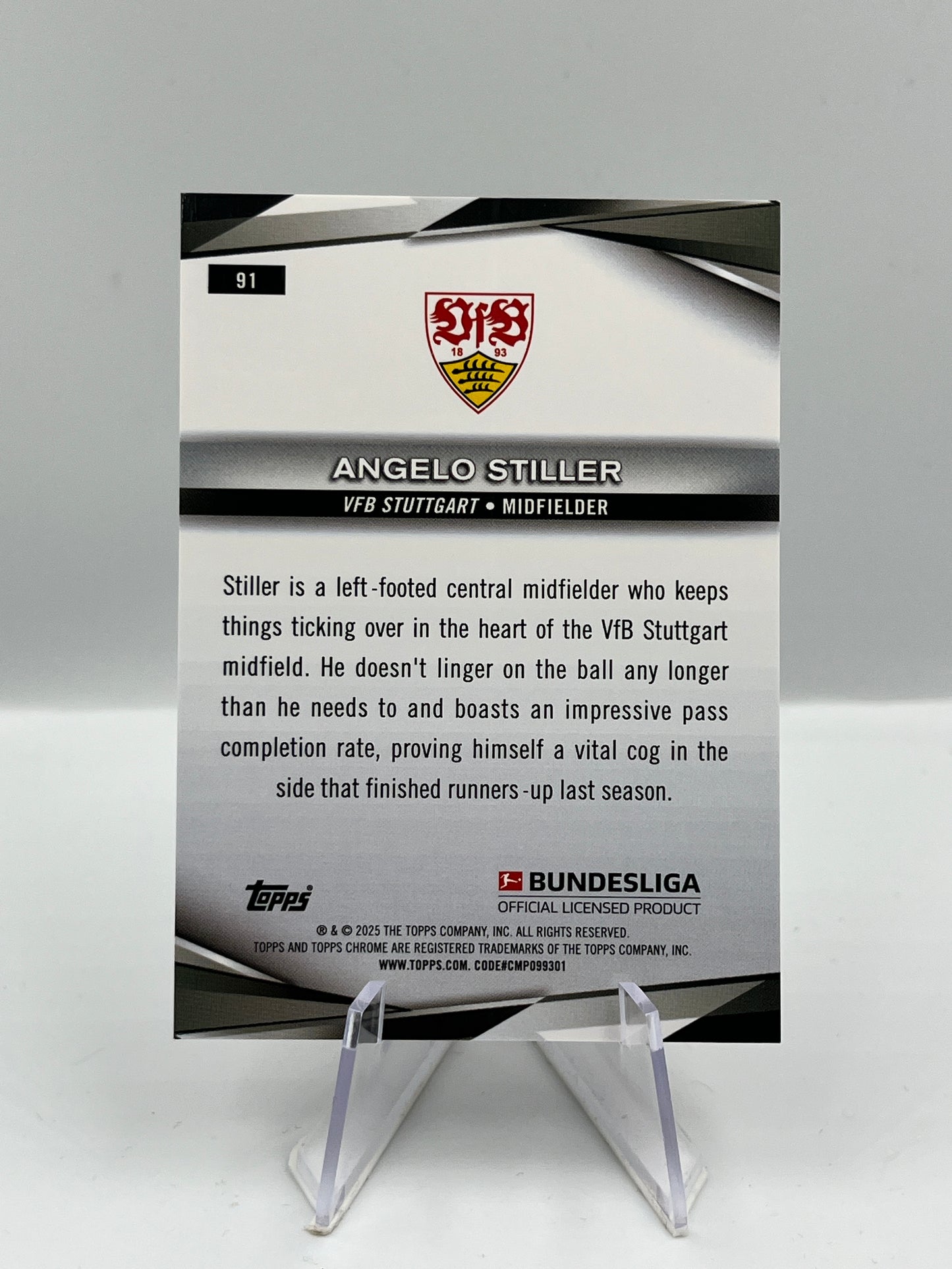 Topps Chrome BuLi 24/25 Angelo Stiller VFB Stuttgart Sapphire Gold 33/50 #91