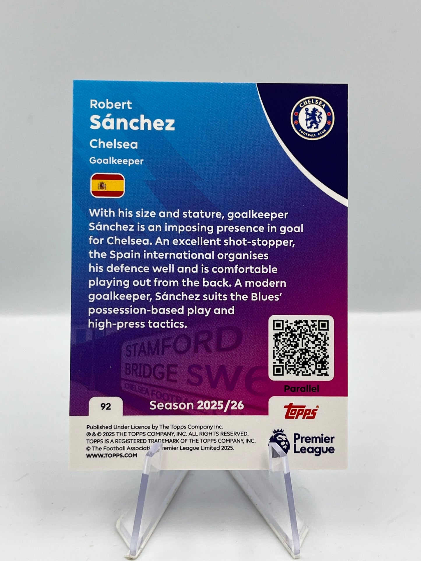 Topps Premier League 25/26 Robert Sanchez Chelsea 127/150 #92