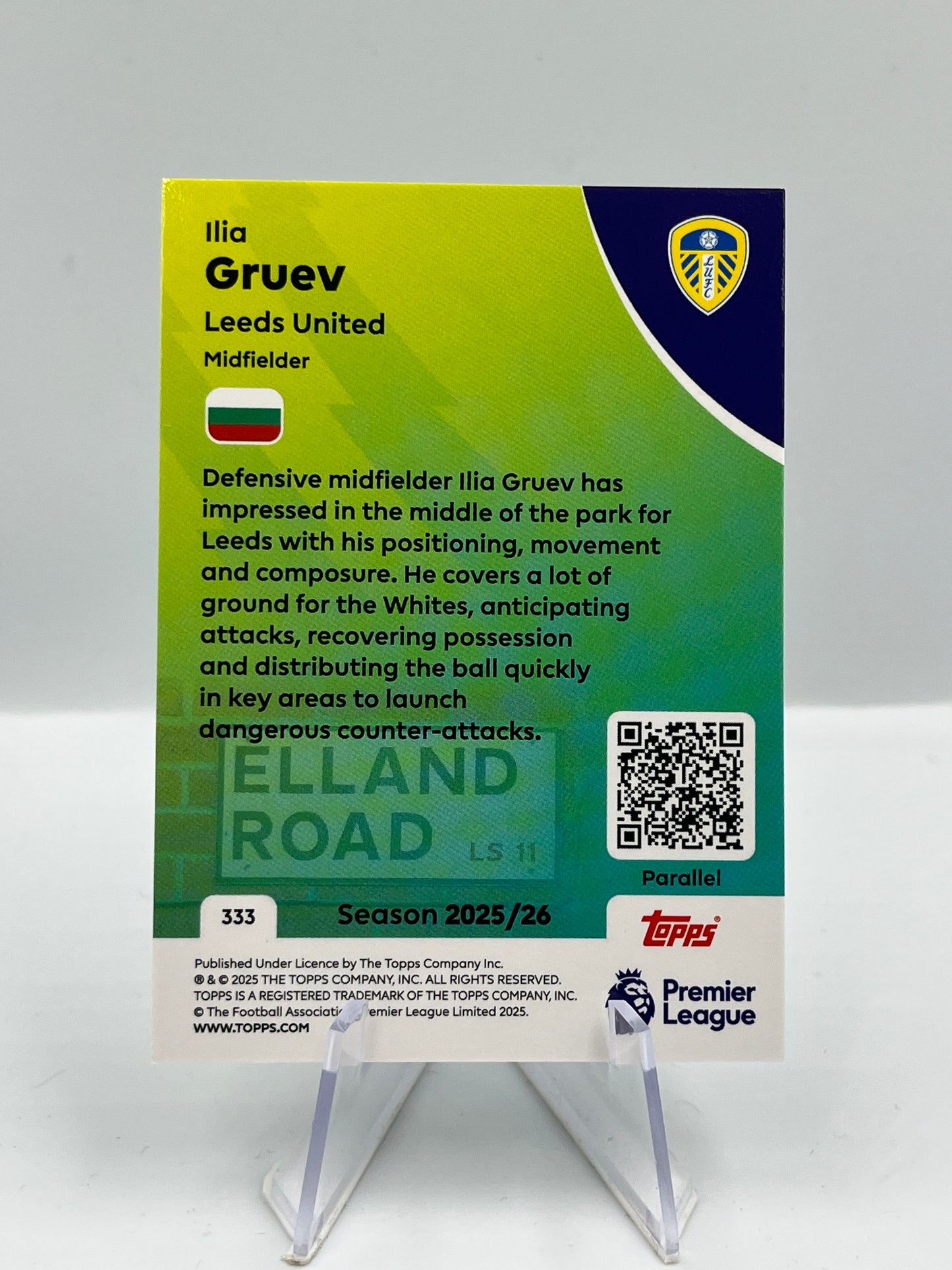 Topps Premier League 25/26 Ilia Gruev Leeds United 03/99 #333