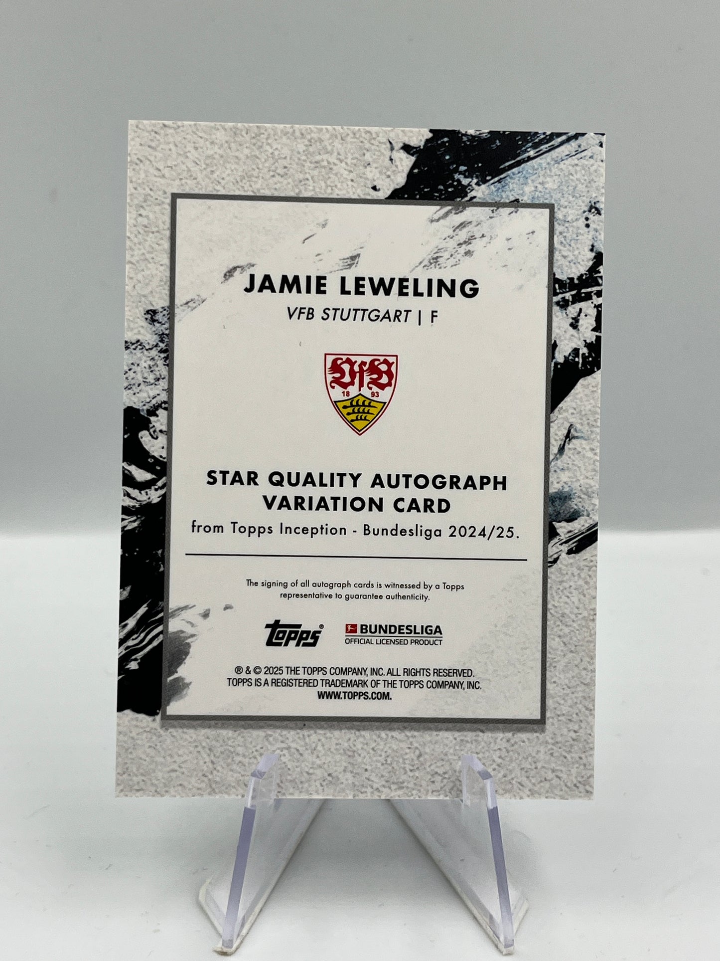 Topps Inception Bundesliga 24/25 Jamie Leweling VFB Stuttgart Autograph 08/75
