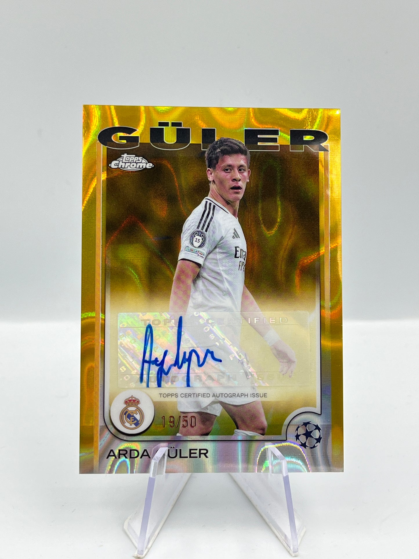 Topps Chrome UCC 24/25 Arda Güler Real Gold Lava Autograph 19/50 #CA-GL
