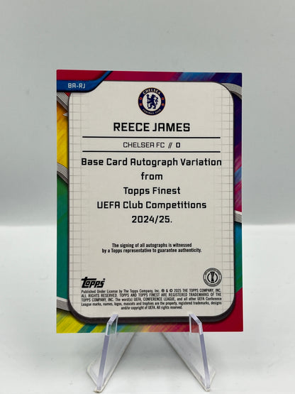Topps Finest UCC 24/25 Reece James Chelsea Neon Green Wave Auto 72/99 #BA-RJ