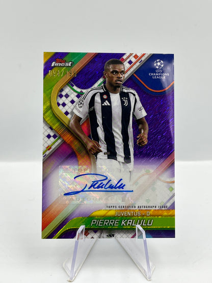 Topps Finest UCC 24/25 Pierre Kalulu Juventus Purple Shimmer Auto 004/199 #BA-PK