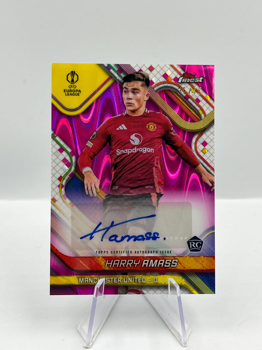 Topps Finest UCC 24/25 Harry Amass ManU Magenta Lava Autograph RC 35/75 #BA-HA