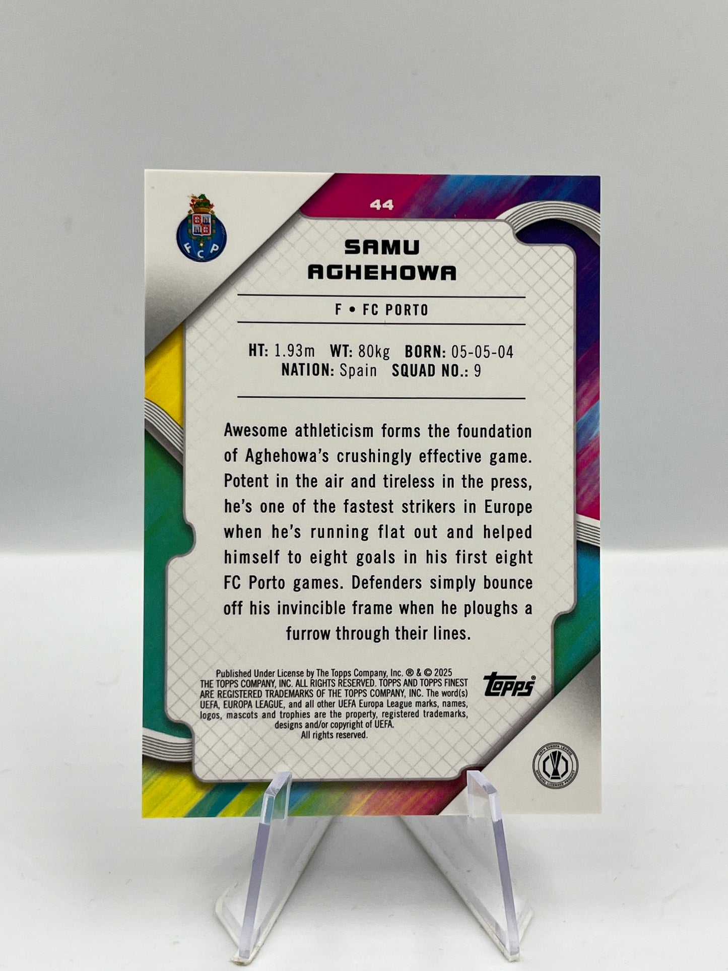 Topps Finest UCC 24/25 Samu Aghehowa FC Porto Mini Diamonds 38/50 #44