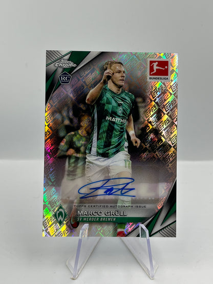 Topps Chrome BuLi 24/25 Marco Grüll Werder Toppsfractor Auto RC 23/52 #BA-MGR