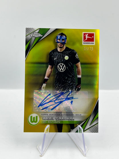 Topps Chrome BuLi 24/25 Kamil Grabara VFL Wolfsburg Yellow Auto 69/75 #BA-KG