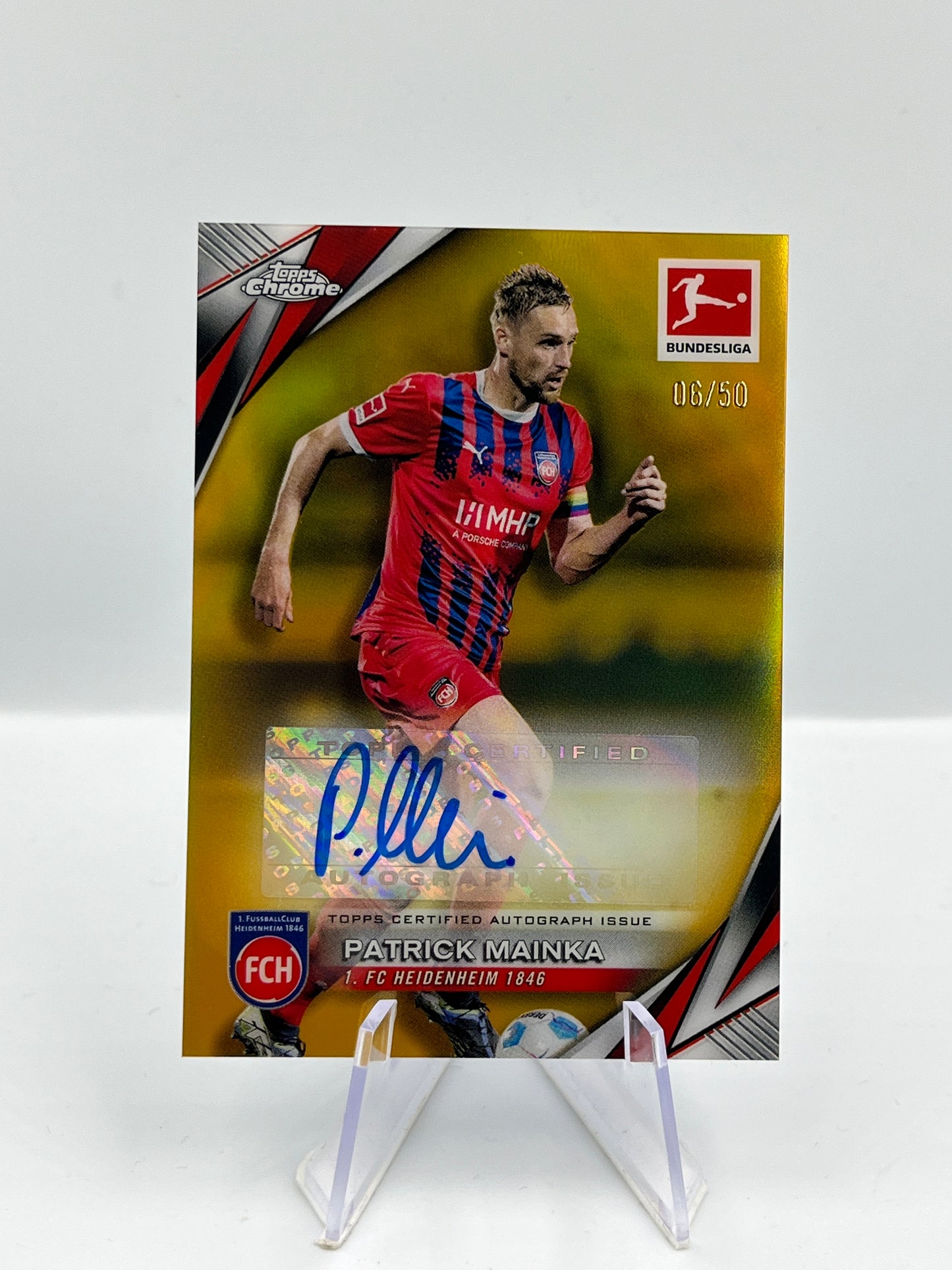 Topps Chrome BuLi 24/25 Patrick Mainka Heidenheim Gold Auto 06/50 #BA-PM