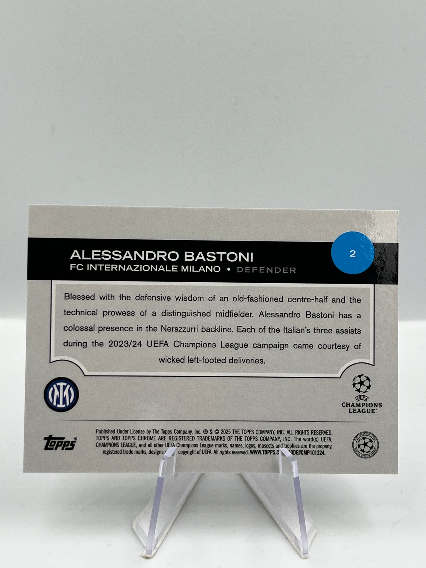 Topps Chrome UCC 24/25 Alessandro Bastoni Inter Mailand 34/50 #2