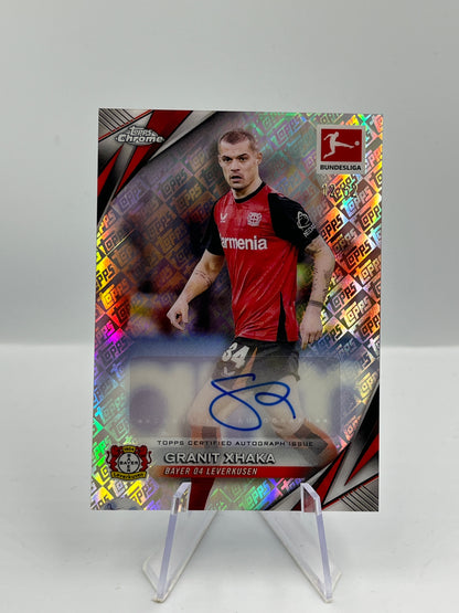 Topps Chrome BuLi 24/25 Granit Xhaka Leverkusen Toppsfractor Auto 12/52 #BA-GX
