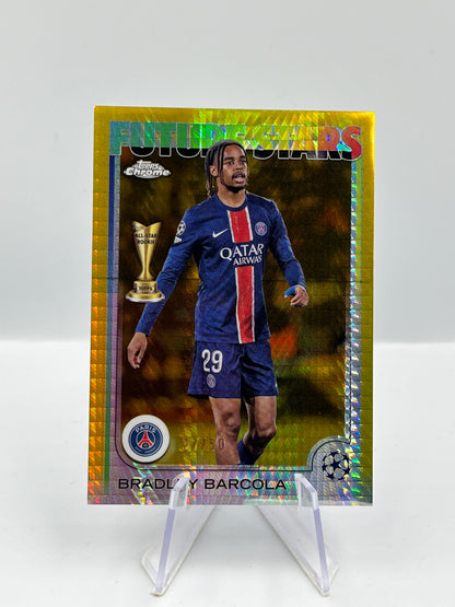 Topps Chrome UCC 24/25 Bradley Barcola PSG Paris Future Stars 27/50 #116