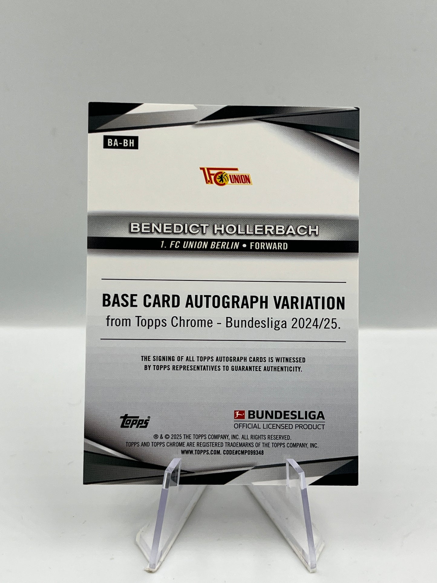 Topps Chrome BuLi 24/25 Benedict Hollerbach Union Gold Lava Auto 45/50 #BA-BH