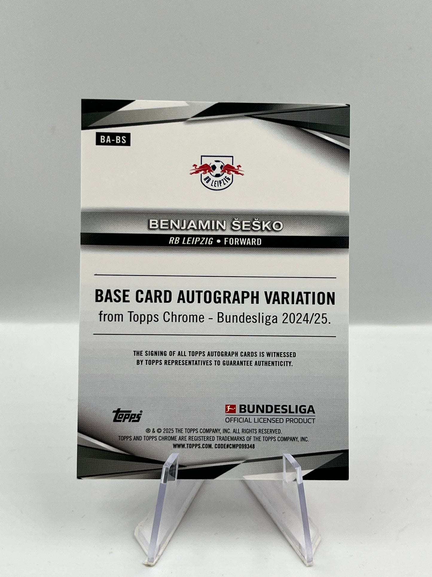 Topps Chrome BuLi 24/25 Benjamin Sesko RB Leipzig Orange Auto 11/25 #BA-BS