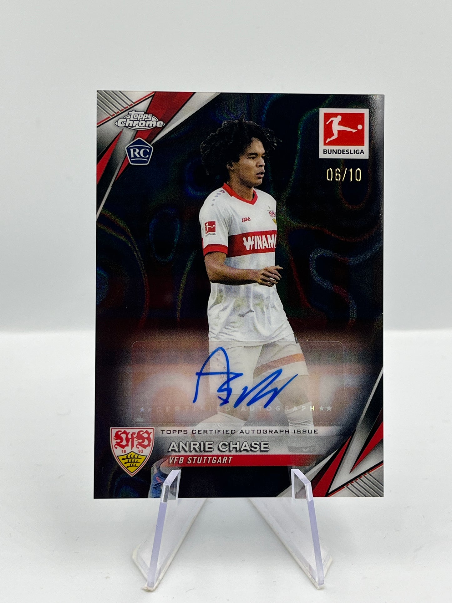 Topps Chrome BuLi 24/25 Anrie Chase VFB Stuttgart Black Auto RC 06/10 #BA-AC