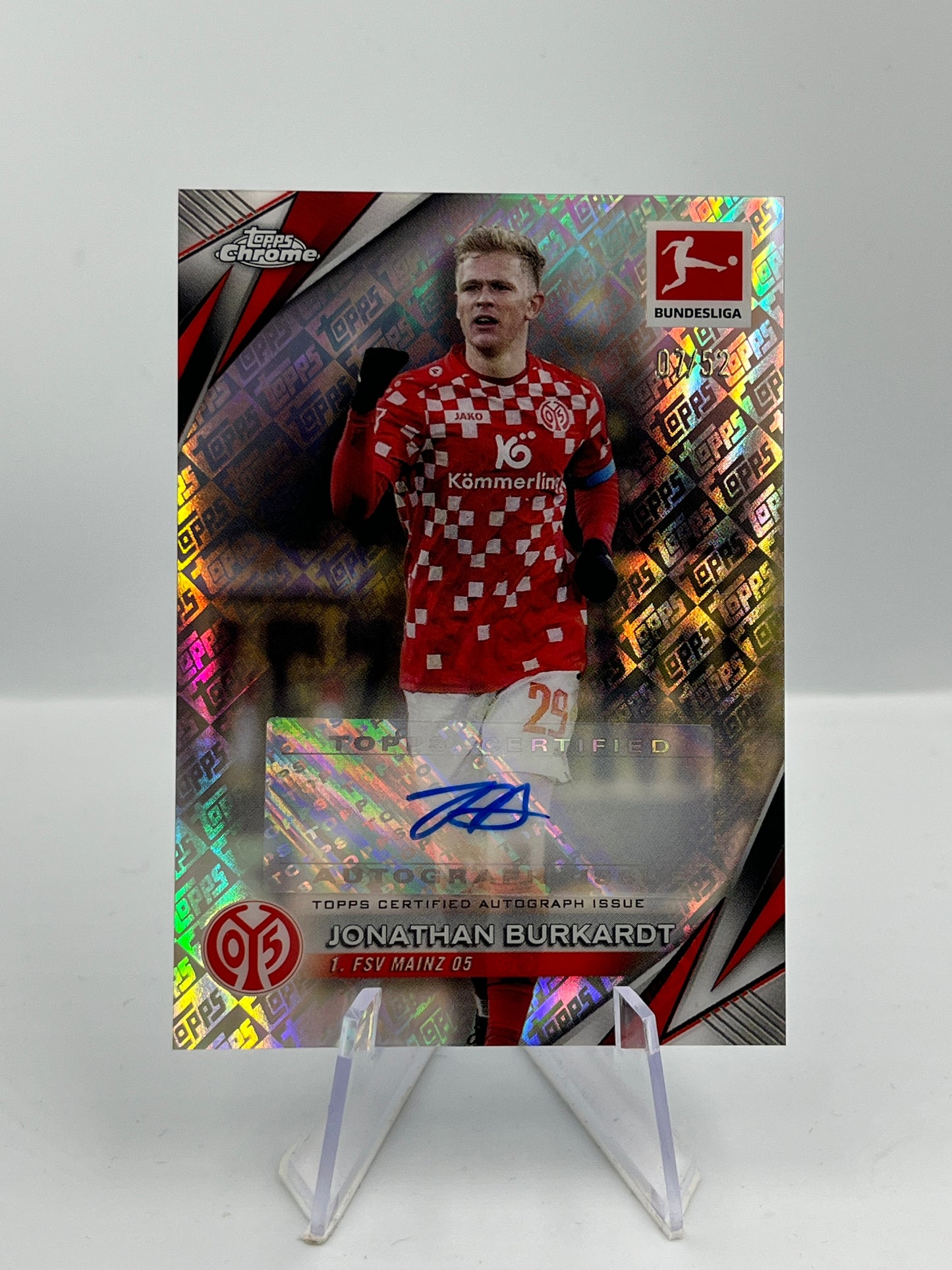 Topps Chrome BuLi 24/25 Jonathan Burkardt Mainz 05 Toppsfractor Auto 07/52 #BA-JBU
