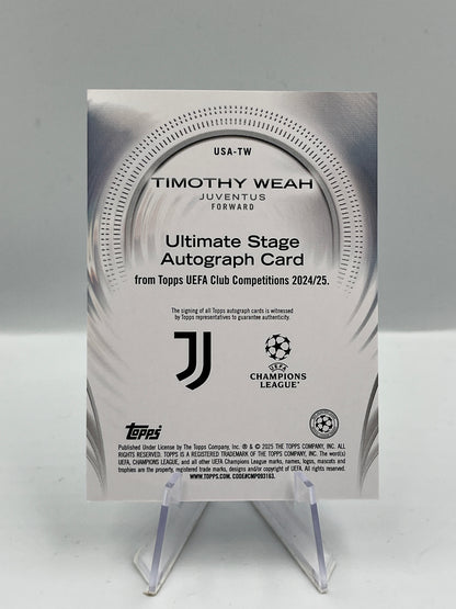 Topps UCC 24/25 Timothy Weah Juventus Ultimate Stage Auto #USA-TW