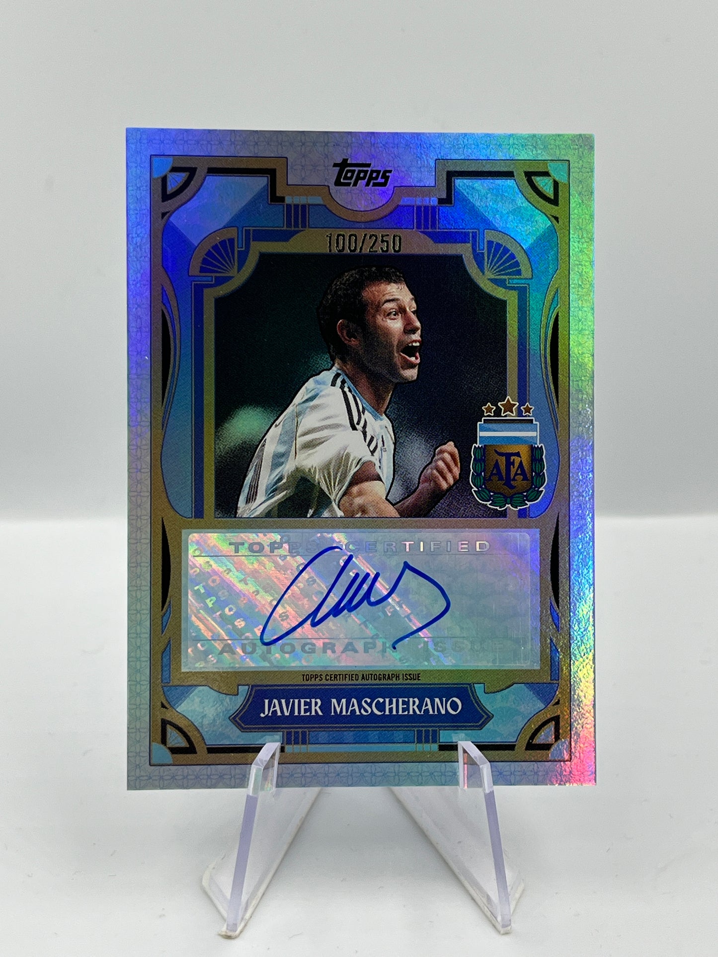 Javier Mascherano - Argentinien - Silver Foil Autograph - 100/250 - #AT-JM
