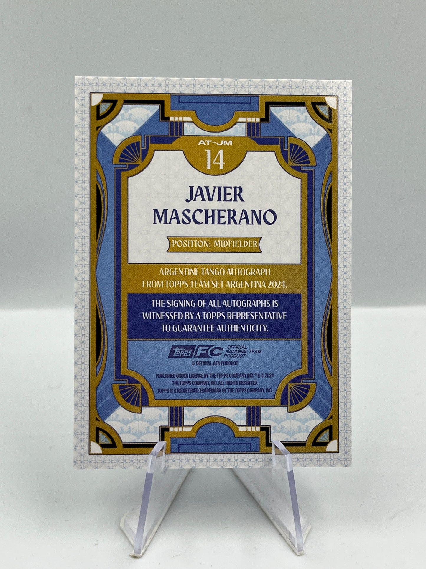 Javier Mascherano - Argentinien - Silver Foil Autograph - 100/250 - #AT-JM