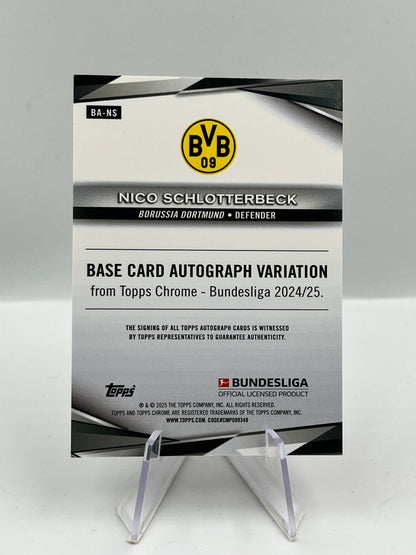 Topps Chrome BuLi 24/25 Nico Schlotterbeck BVB Dortmund Orange Auto 20/25 #BA-NS