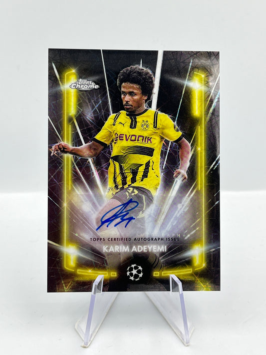 Topps Chrome UCC 24/25 Karim Adeyemi BVB Dortmund Black Lazer Autograph #BLA-KA