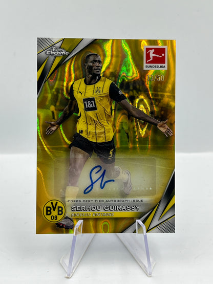 Topps Chrome BuLi 24/25 Serhou Guirassy BVB Dortmund Gold Lava Auto 13/50 #BA-SG