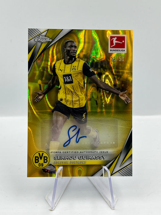 Topps Chrome BuLi 24/25 Serhou Guirassy BVB Dortmund Gold Lava Auto 13/50 #BA-SG