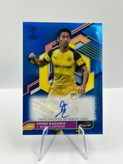 Topps Finest UCL 22/23 Shinji Kagawa BVB Dortmund Autograph 045/150 #A-SK