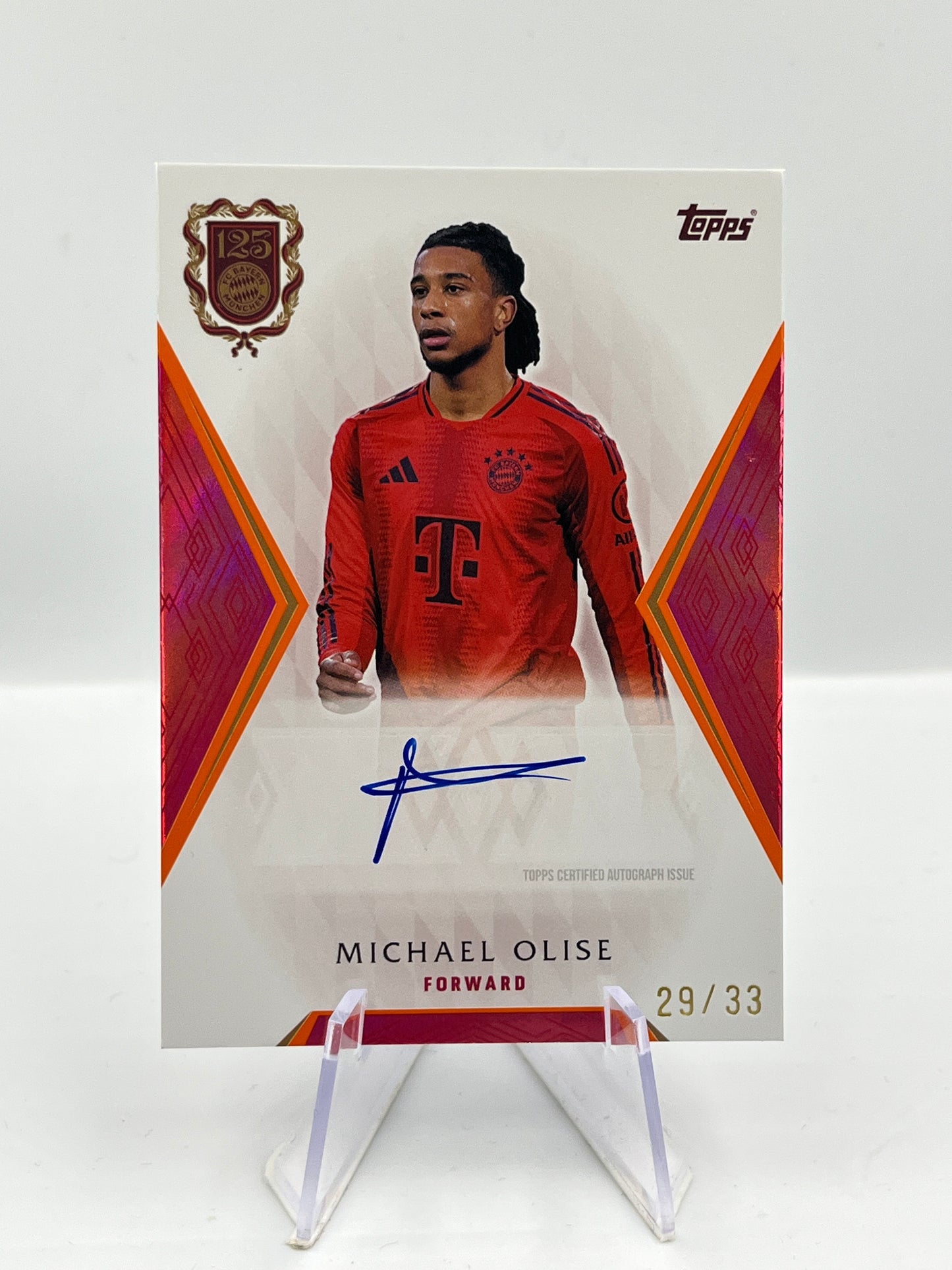 Topps 125 Jahre Bayern München Michael Olise on Card Autograph 29/33 #FTA-MO