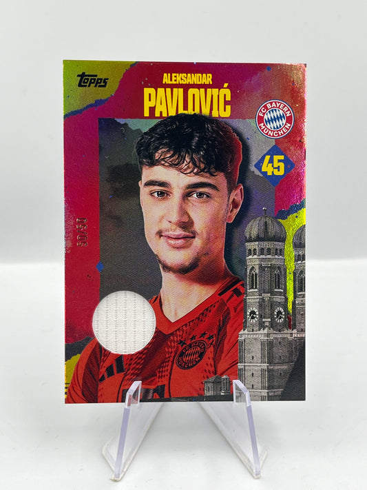 Topps Bayern 24/25 Aleksandar Pavlovic Player Worn Relic 50/50 #BGR-AP