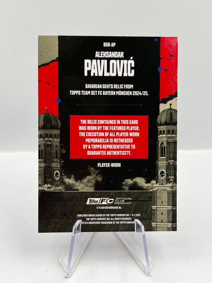 Topps Bayern 24/25 Aleksandar Pavlovic Player Worn Relic 50/50 #BGR-AP