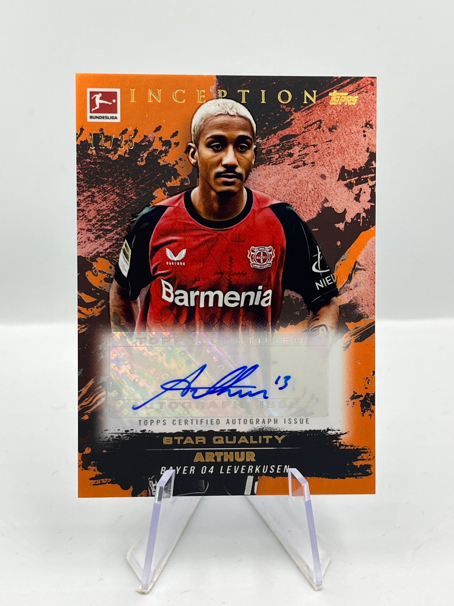 Topps Inception Bundesliga 24/25 Arthur Bayer Leverkusen Autograph 11/25