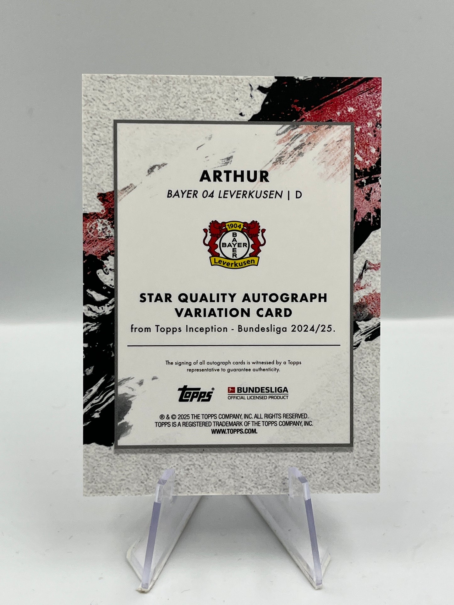 Topps Inception Bundesliga 24/25 Arthur Bayer Leverkusen Autograph 11/25