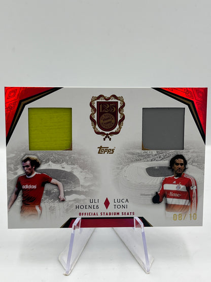 Topps 125 Jahre Bayern München Uli Hoeneß/Luca Toni Duo Relic 08/10 #MHR-HT