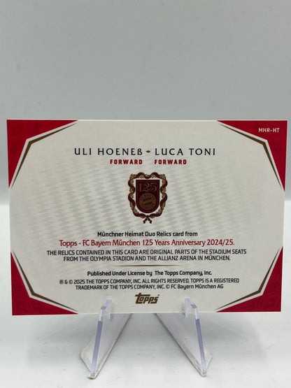 Topps 125 Jahre Bayern München Uli Hoeneß/Luca Toni Duo Relic 08/10 #MHR-HT